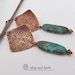 African Turquoise Stone Earrings, Boho Tribal Jewelry, Copper Metalwork Earrings, Exotic Natural Stone Jewelry, Long Dangle Earrings