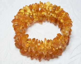Lemon Honey Baltic Amber Memory Bangle Bracelet One Size fits All