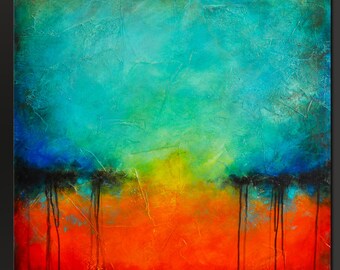 Oxidized Metal 18 - 30 x 30 - Abstract Acrylic Painting - Contemporary Wall Art- Highly Textured