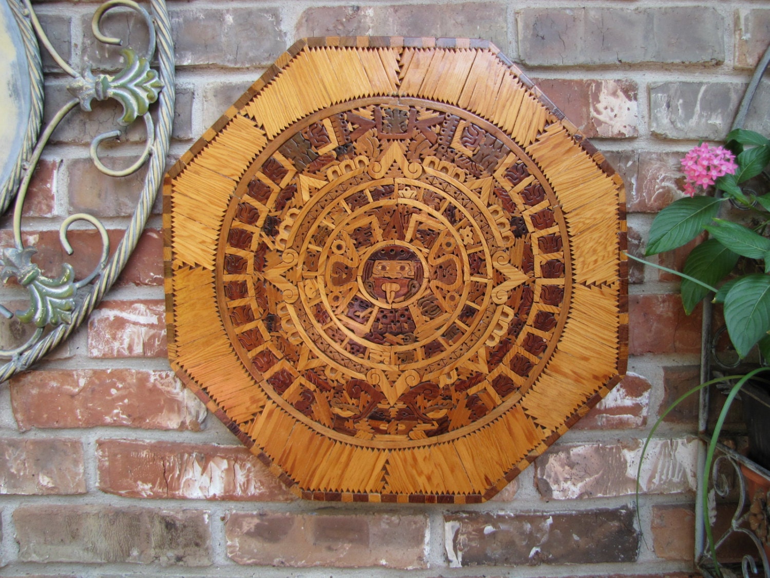 Aztec Calendar Wall Art Hand Carved By Critterconnection On Etsy