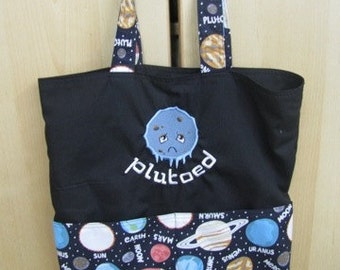 Plutoed Fun Planets Tote or Purse Eco Friendly Bag
