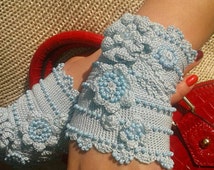 Popular items for crochet lace gloves on Etsy
