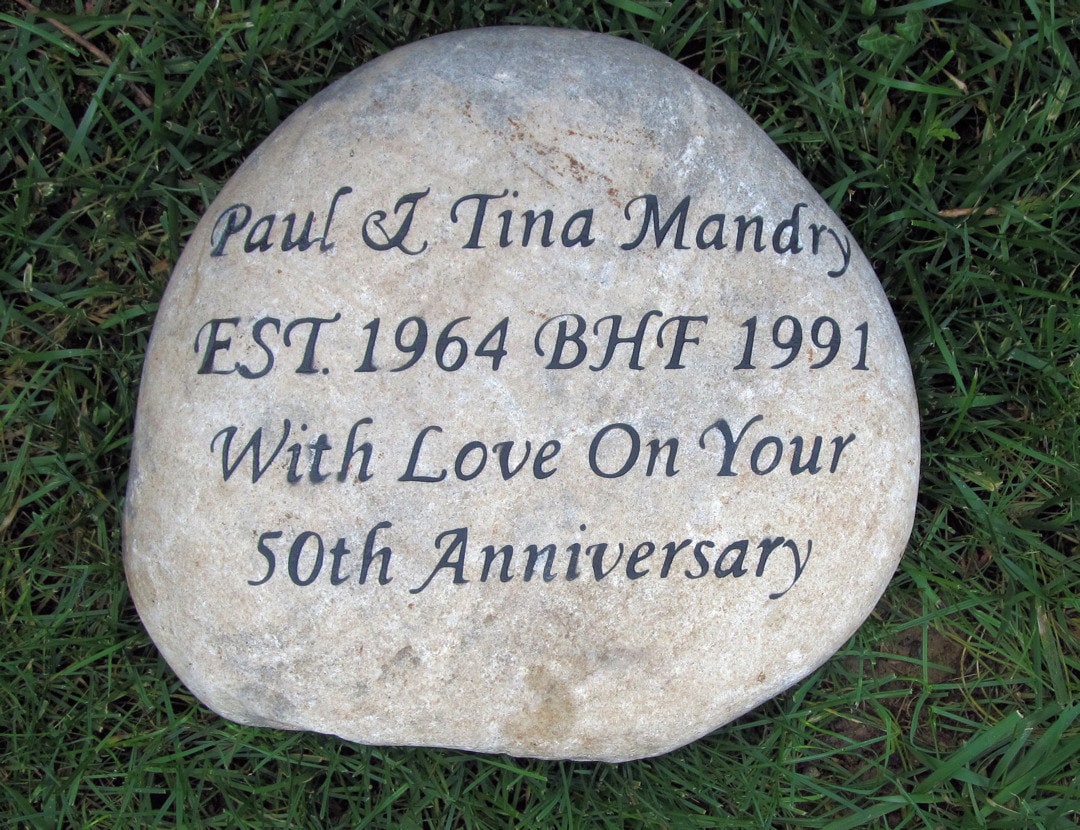 Personalized Anniversary Gift Engraved Stone by ...