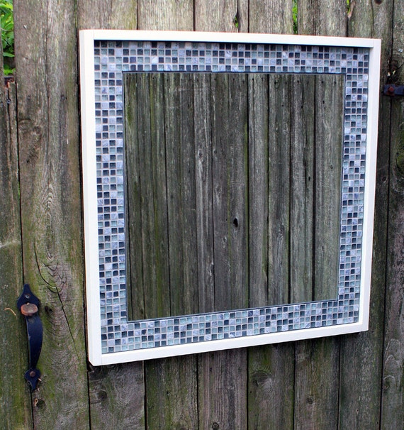 Glass Mosaic Tile Framed Mirror Sea Breeze
