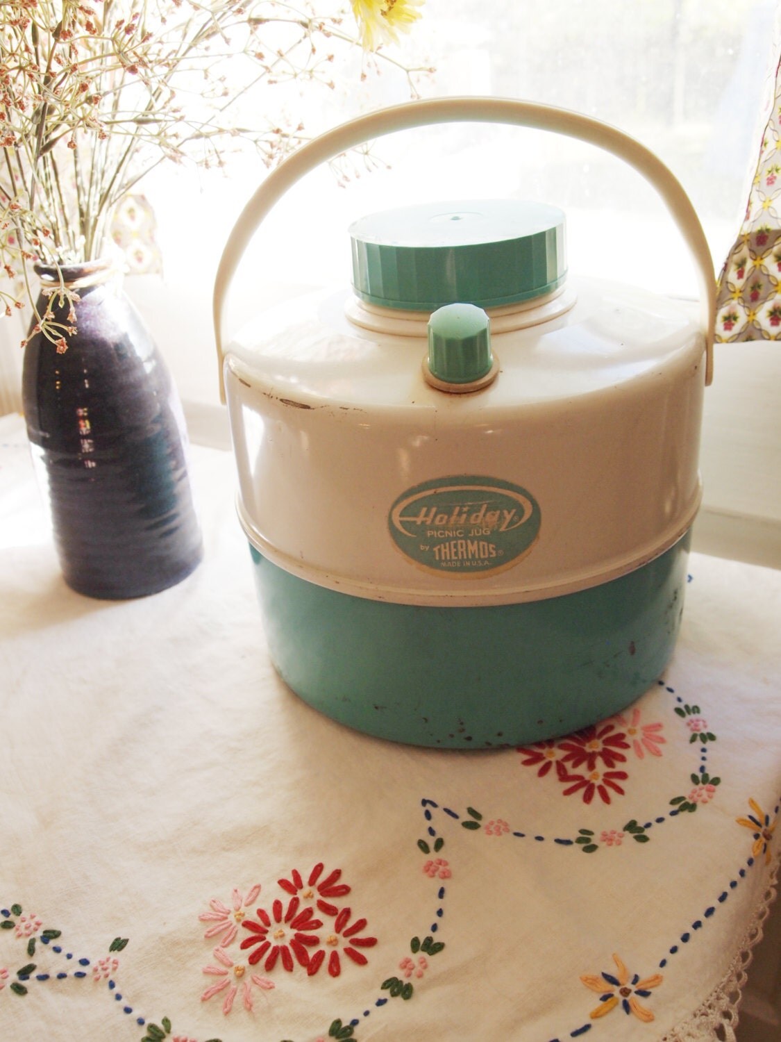 Vintage Holiday Picnic Jug by Thermos