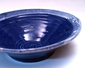 Cobalt Blue Stoneware Serving Bowl with White Edging Cobalt Blue Stoneware Serving Bowl with White Edging