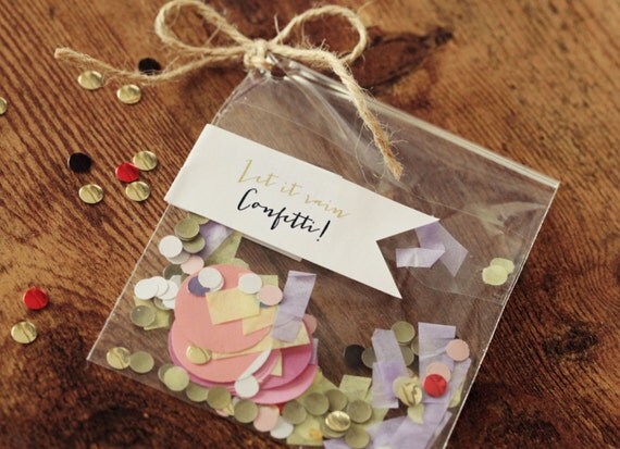 Items similar to Confetti Labels - Let it Rain Confetti wedding ...