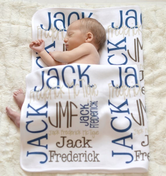 Sweet baby boy's personalized blanket