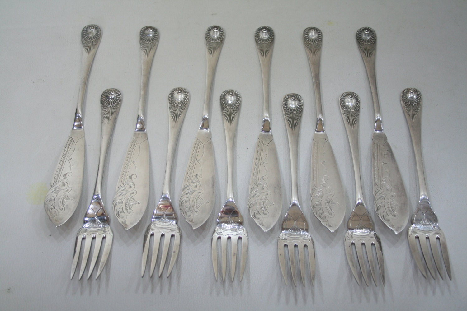 Silverplate Fish Set Art Deco Silverware Wedding Buffet Haute Juice