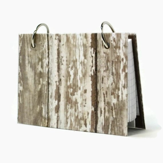 3 x 5 index card binder, white weathered barn wood, recipe holder, daily memory journal, index card holder with a set of index card dividers