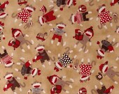 Tossed Monkeys Brown Fabric from Monkey Around by Quilting Treasures (1649 - 22451 - A) - One Yard
