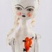 ART DOLLS, Hanging Decor, Sculpture Ornament, Ceramic Doll, Mixed Media Sculpture, Clay Wall Art, Embroidered, Kunst Puppe, 藝術娃娃, 芸術の人形