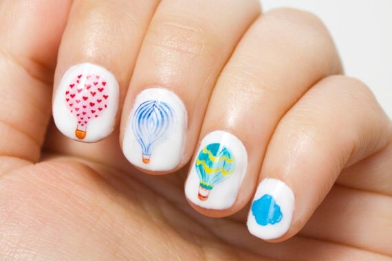 Items similar to Hot Air Balloon Nail Decals on Etsy