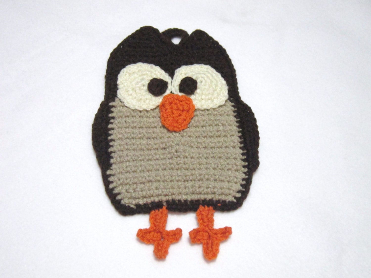 Crochet Owl Pot Holder Brown and Tan Owl by crochetedbycharlene