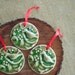 Partridge in Green Crackle Porcelain Christmas Ornament, Mrs Peterson Pottery