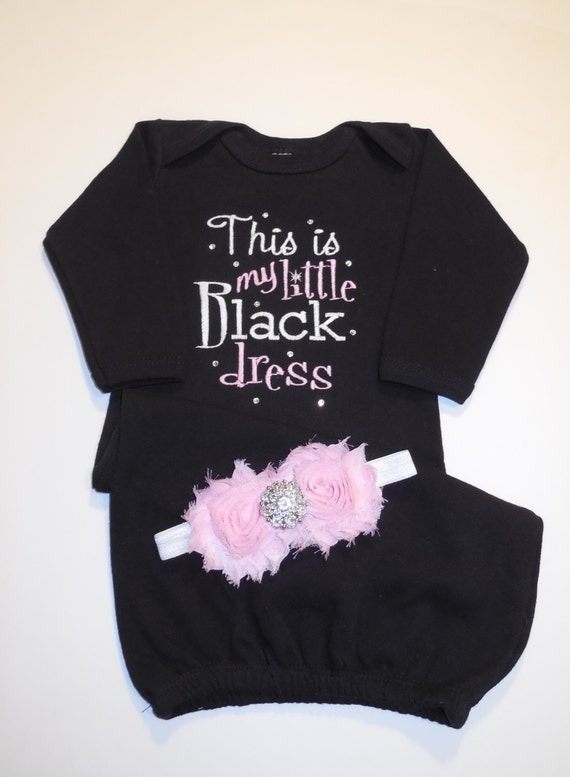 Infant Gown Little Black Dress newborn gown hospital gown baby girl ...