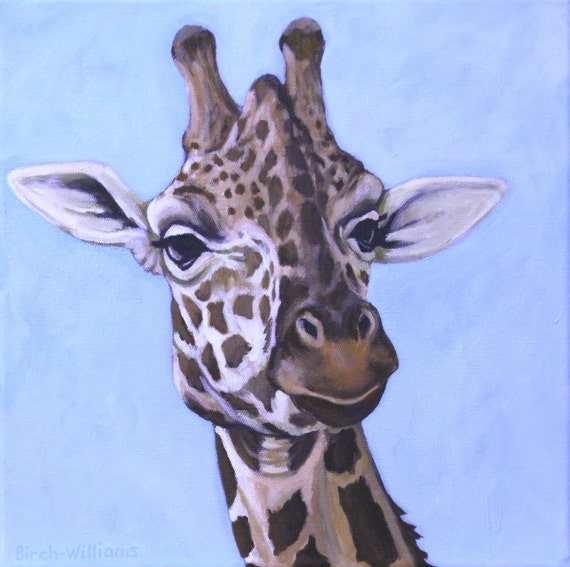 Ähnliche Artikel wie Giraffe malen - Giraffe Portrait - afrikanische