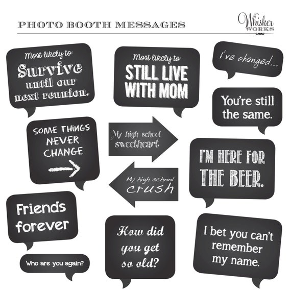 DIY Photo Booth Printables Chalkboard Signs by WhiskerWorks