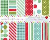 Winter Trees Cute Digital Papers Backgrounds for Commercial or Personal Use, Winter Papers, Christmas Backgrounds Il_170x135