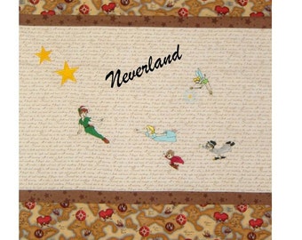 Embroidered Peter Pan Quilt - Personalized - You choose the fabrics - Cotton or Minky backing