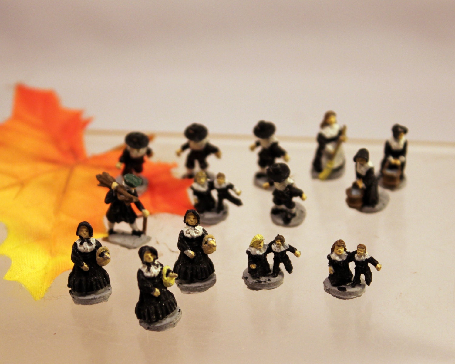 miniature pilgrim figurines