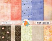 Vintage Romance Digital Paper (Pretty) Bohemian Scrapbook Paper Digital - Peach and Pink - Textured Digital Paper - Mother's Day Il_170x135