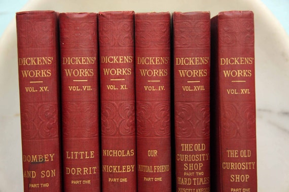 Charles Dickens Complete Set of 30 Antique Books Instant