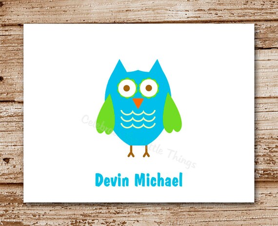 Set of 8 Owl Note Cards, Notecards | Personalized Stationery | Bird Il_570xn