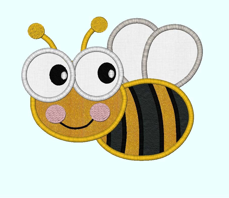 Bumble Bee Embroidery Machine Applique Design Large 10812