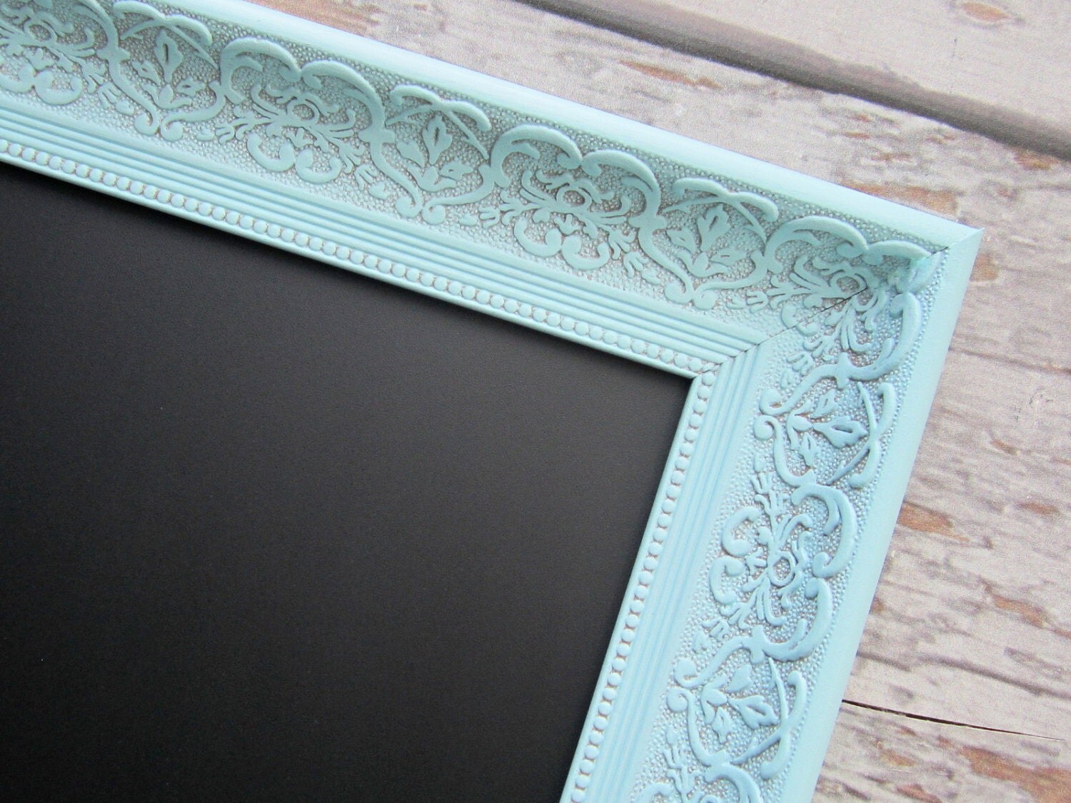 DECORATIVE FRAMED CHALKBOARD For Sale Teal Blue by RevivedVintage