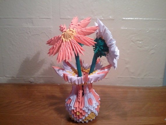 origami small flower vase 3d 3DOrigamiArtStudio vase with flowers small origami 3d Etsy on by