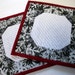 Snowball Mug Rugs Snack Mats Winter Quilted Set of 2