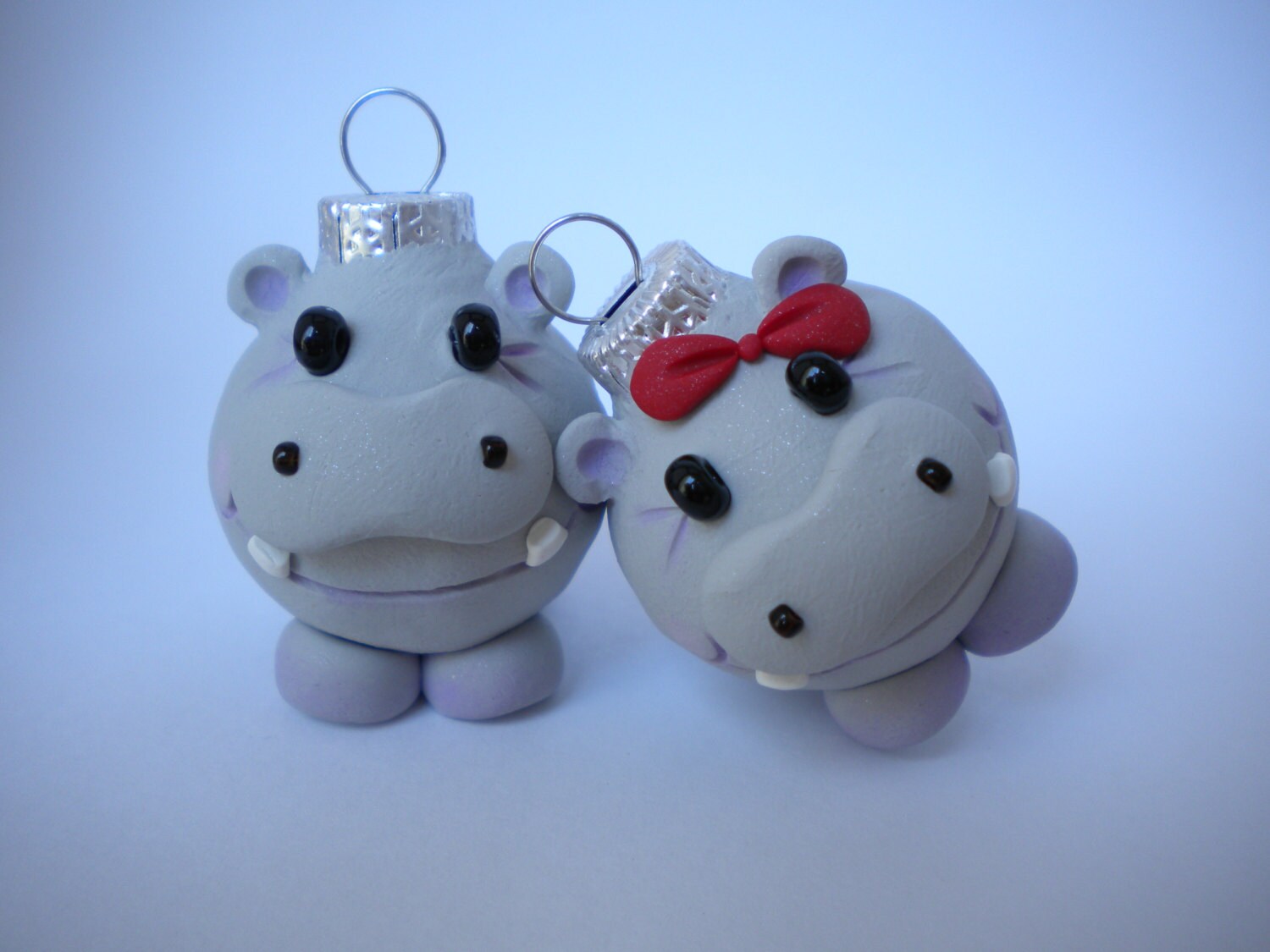 Mini Hippo Christmas Ornaments by Sleepydenas on Etsy