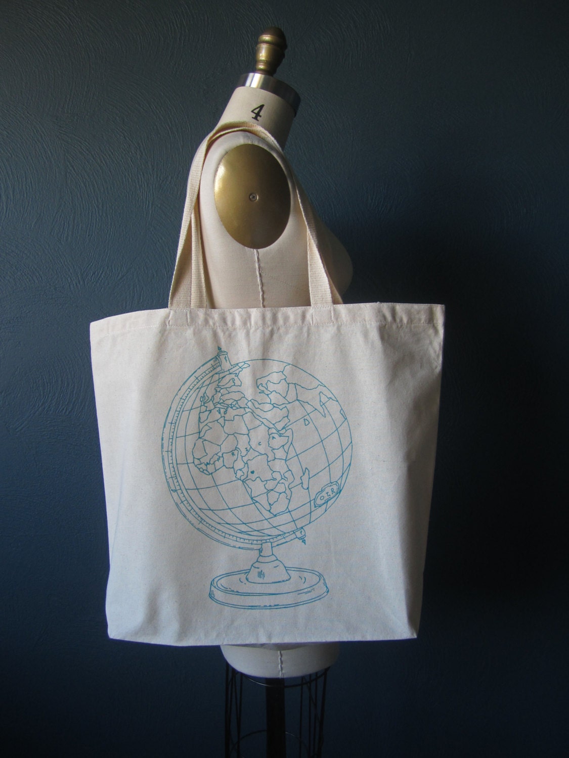 Screen Printed Recycled Cotton Tote Bag Eco Friendly Grocery