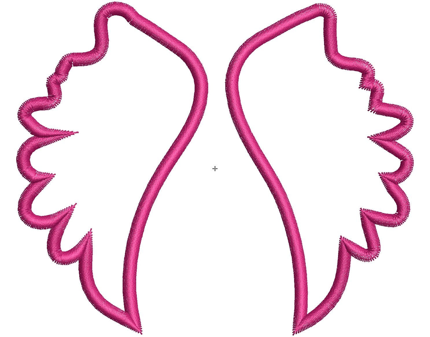 Valentines Day Angel Wings Applique Embroidery Design 2