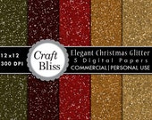 Christmas Glitter Digital Paper Pack Commercial Use Glitter Textures Red Glitter Green Glitter Gold Christmas Gift Wrap Craft Supplies Cards Il_170x135