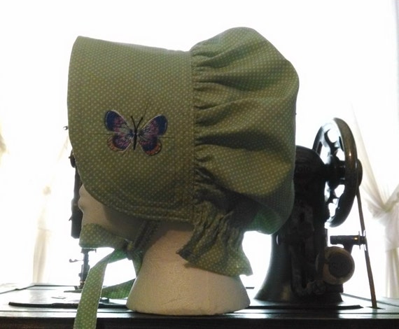 Child's Light Green Old Fashioned Bonnet by BackPorchCountry