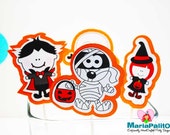 ON SALE Halloween Monster Cupcake Toppers, 9 Handmade cute Monster Party favors A968 Il_170x135