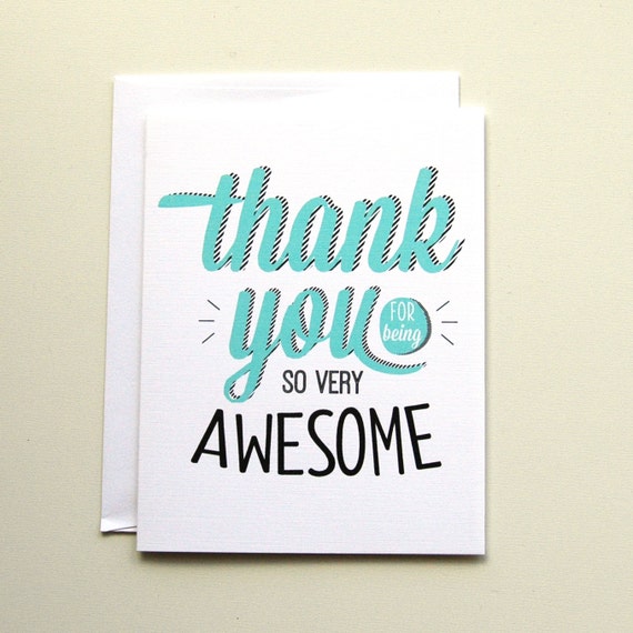 Items similar to Thank You for Being Awesome Card - Set of 6 on Etsy