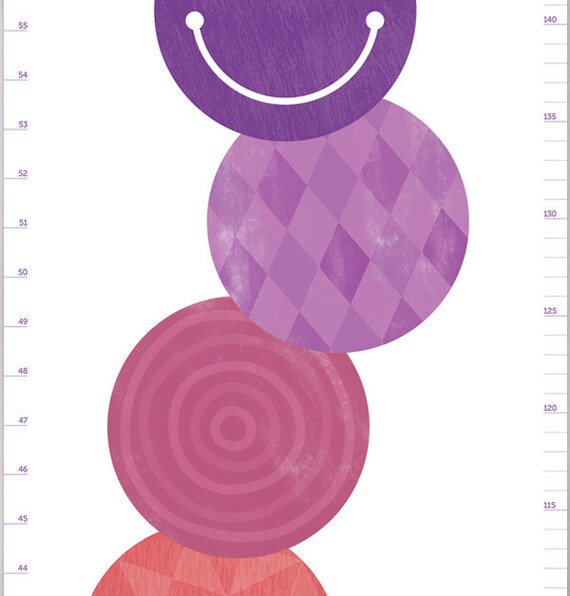 Caterpillar Growth Chart for kids rooms. Kids art decor for a