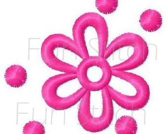 daisy flower floral machine embroidery design