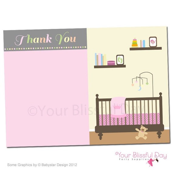 PRINTABLE Sip & See Baby Girl Thank You Cards Il_570xn