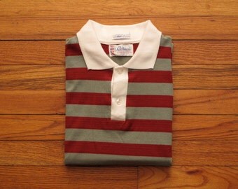 mens vintage striped polo shirt