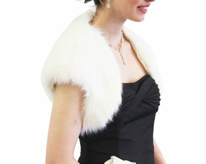 Valentine' Day Faux Fur Bridal Bolero Crop Jacket, fur shrug, fur stole, fur coat, fur shawl