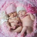 Newborn Twins Photography Props Baby Blanket Photo Prop Twins Hats and Texture Bubble for Doubles