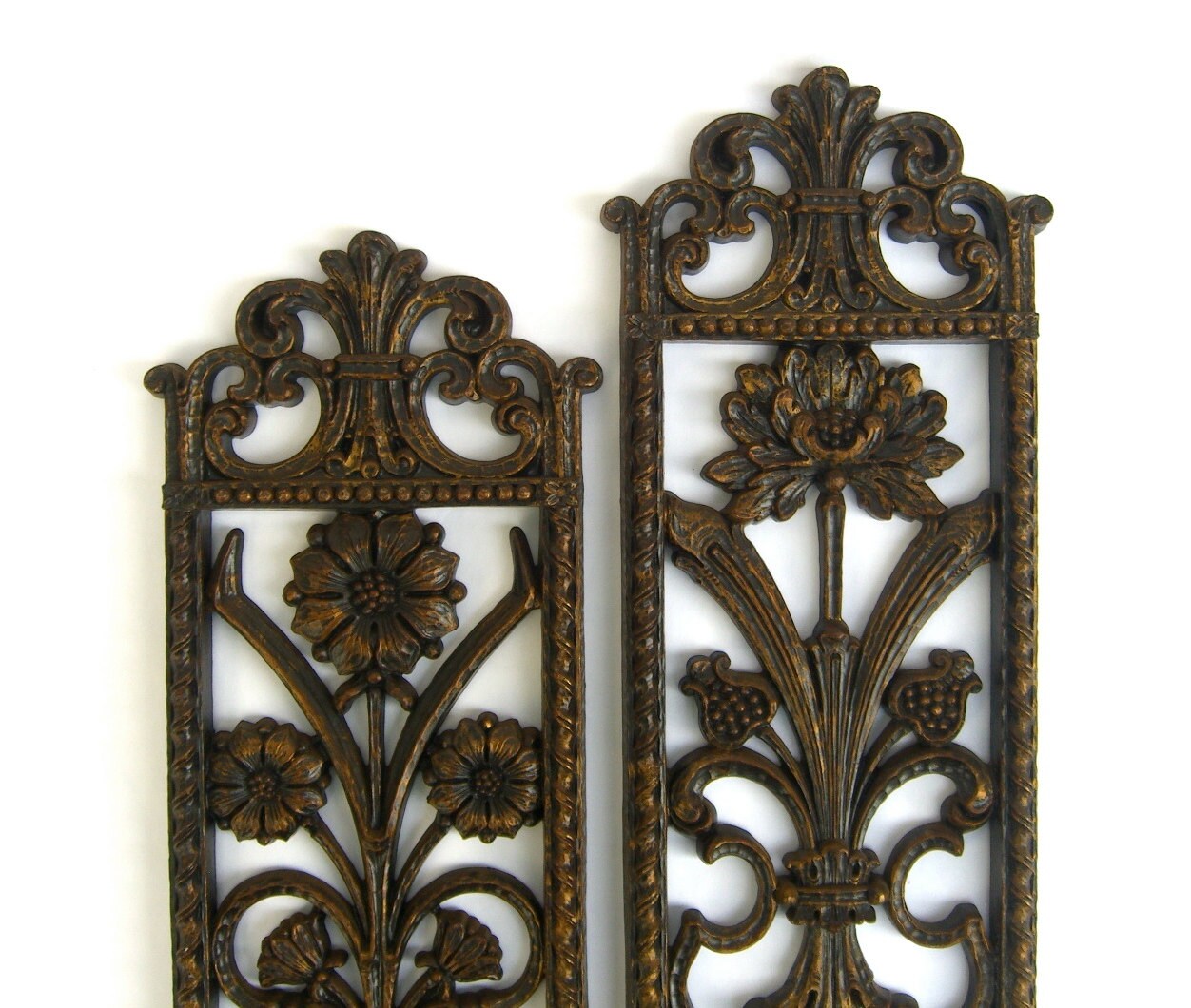 Retro 1970s Wall Decor Vintage Homco Wood Look Mums