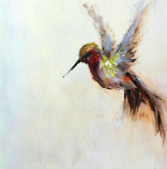 Items similar to Original oil painting hummingbird on Etsy