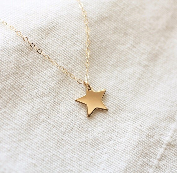 Shining Star Necklace Gold Star Necklace Dainty Star Charm