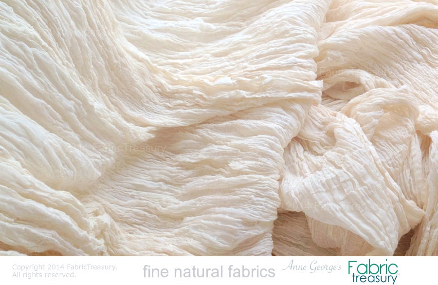 Soft Cotton Crepe Fabric. Dyeable ORGANIC COTTON Fabric.
