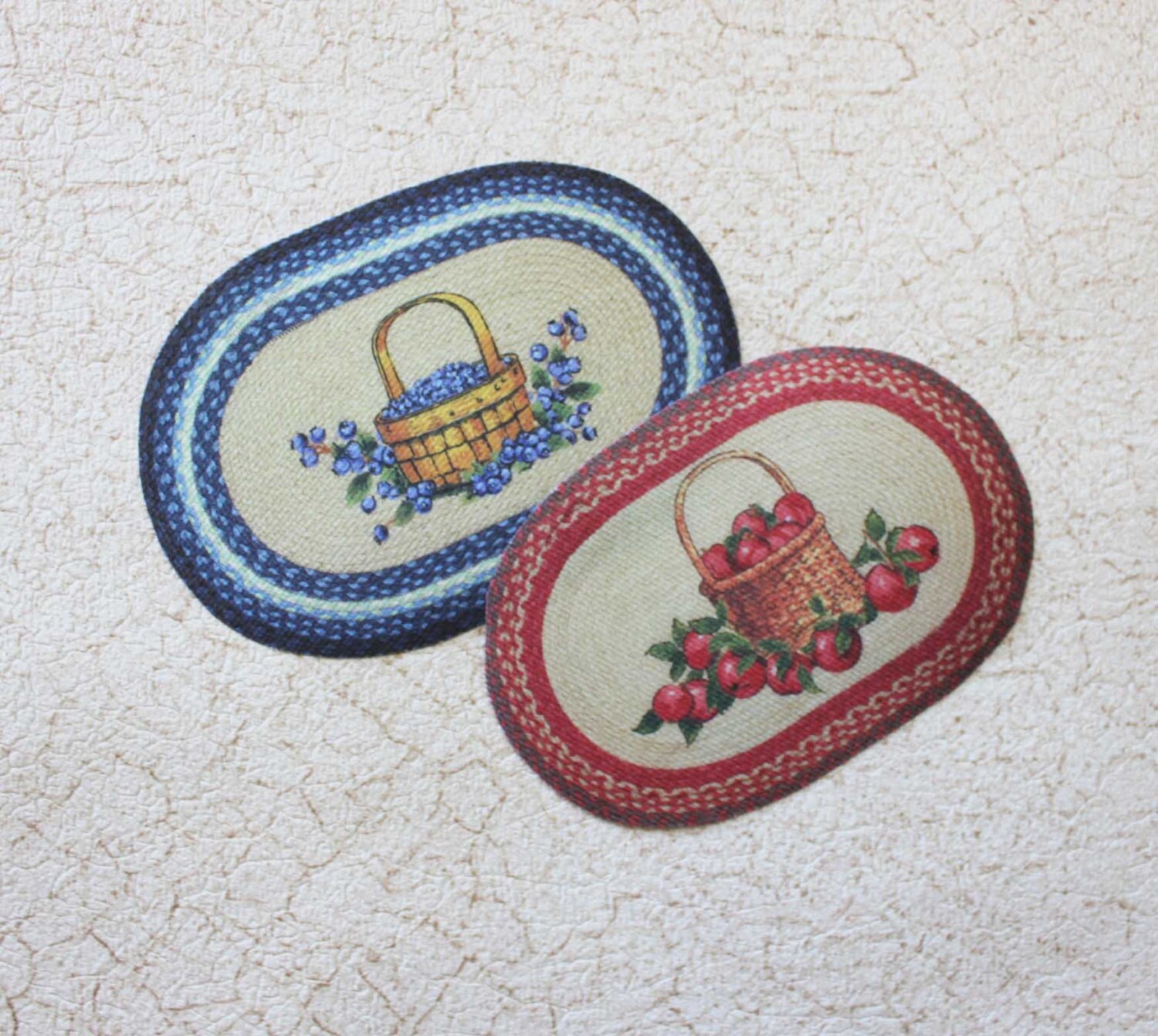 Dollhouse Miniature Rug Oval Braided Look Your Choice Apple or